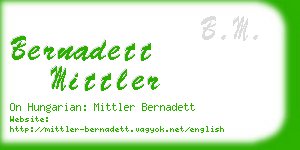 bernadett mittler business card